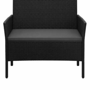 Banquette Jardin 2 places tressés Noir