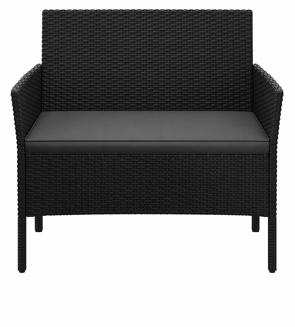 Banquette Jardin 2 places tressés Noir