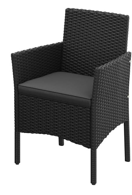 Chaise de Jardin Tressé Noir