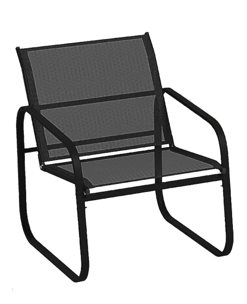 Chaise de Jardin Tissé Noir